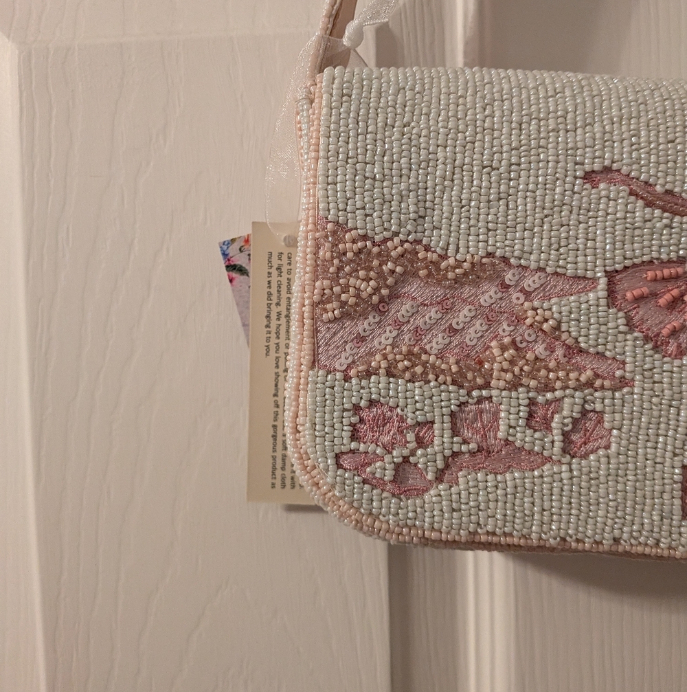 Viral  Pink Ballerina Embroidered Beaded Women's Bag - Picture 3 of 7